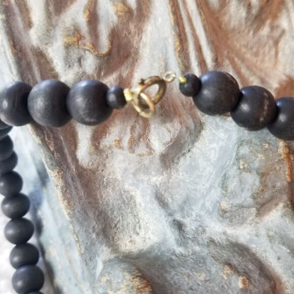 Wood Bead Necklace + Earring Set - Picture 4 of 7